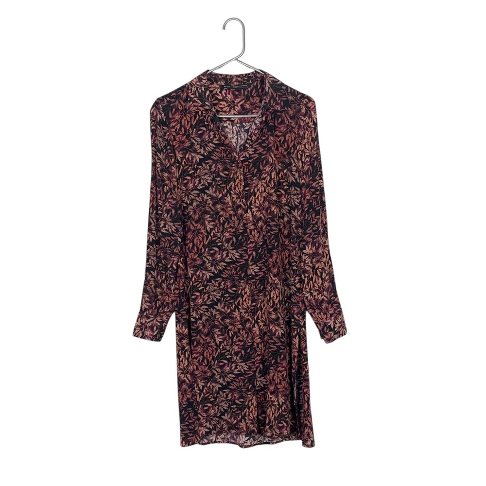 Peruvian connection silk long sleeve tunic dress size small autumn